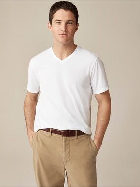 J. Crew White V-Neck Short Sleeve Tee